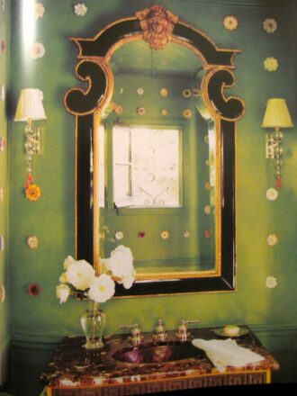 Grass green powder room