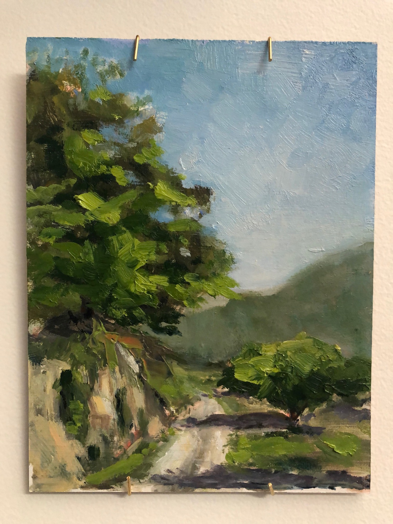 French Country Road, 6x8, oil on panel, by Frances Schultz