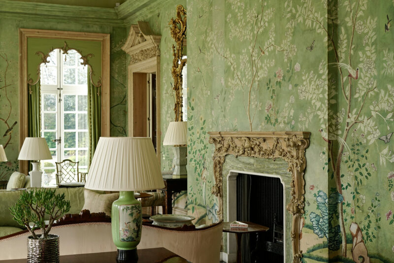 Wallpaper detail - Green Room - Winfield House