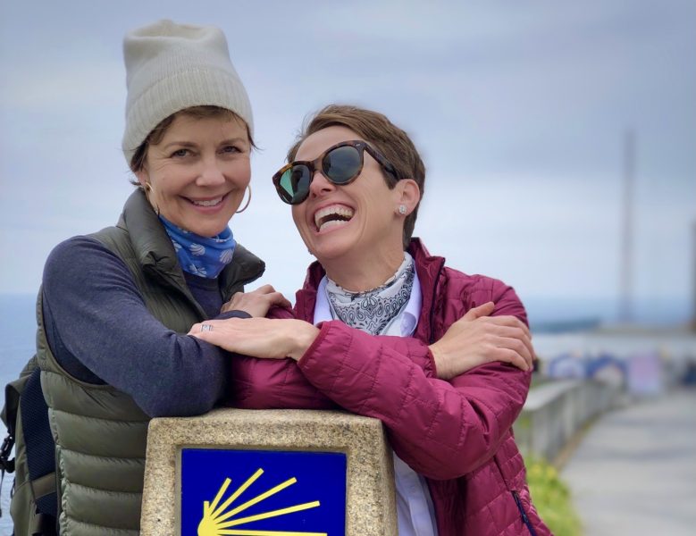 Frances Schultz and Hollye Jacobs in Finisterre, on the Camino de Santiago, 