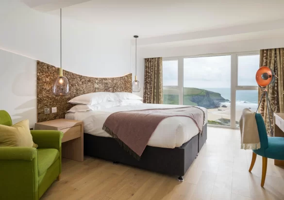 Glorious views from our rooms at the Bedruthan in Cornwall.