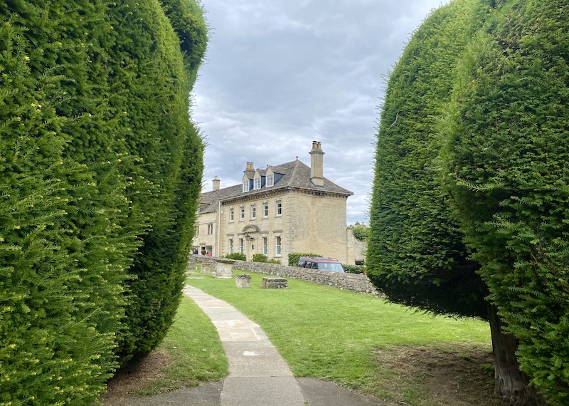 Lovedays House through the yews