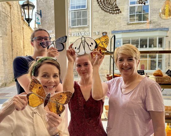 Glass artists Sarah Davis and Frances Schultz at Le Papillon