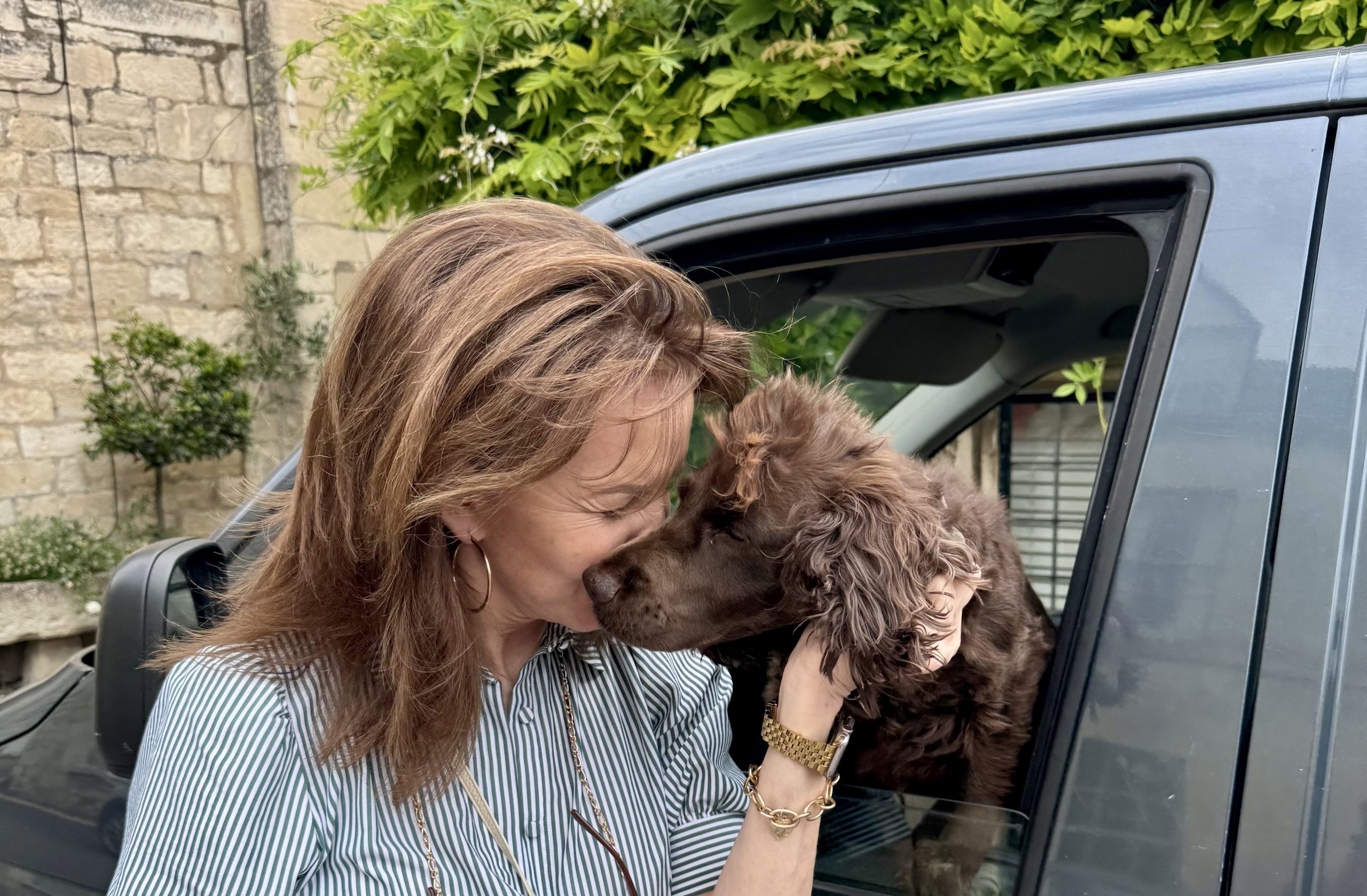 My most excellent handyman's Cocker Spaniel Millie and me