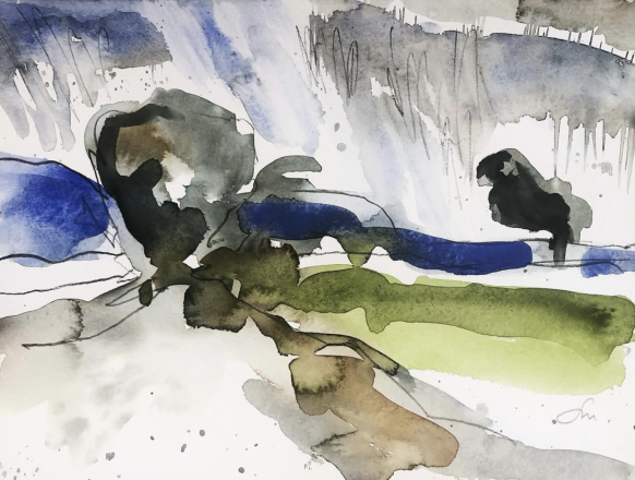 Greenhouse Lane in the Rain, by Sarah MIddleton