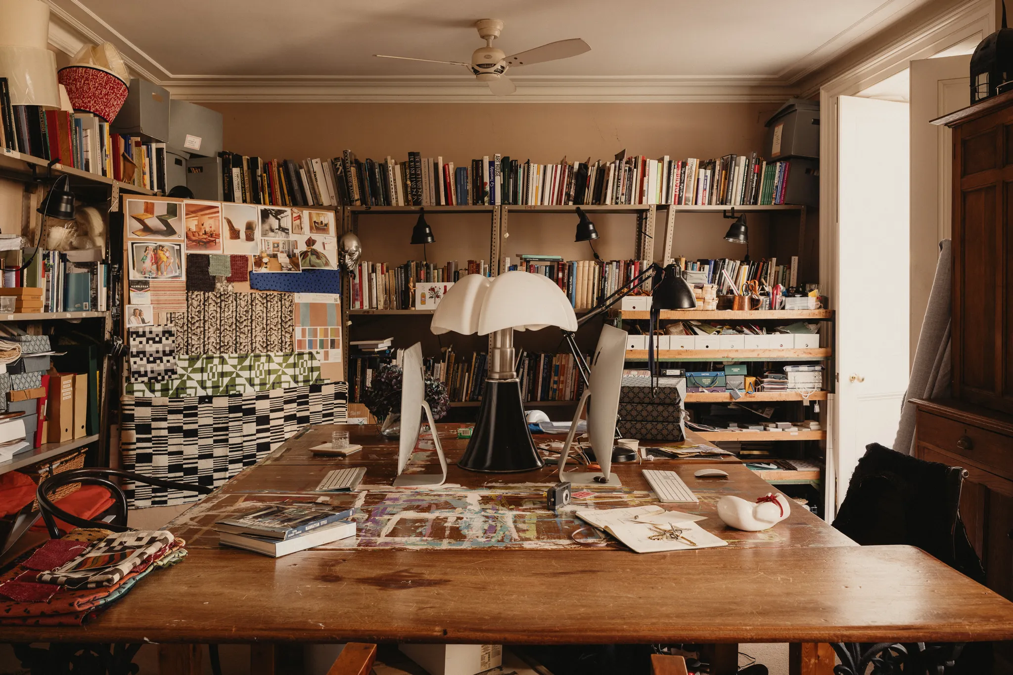 Where the magic happens: Adam's design office in his London flat. Photos Anthony Lane Fox for British H & G.