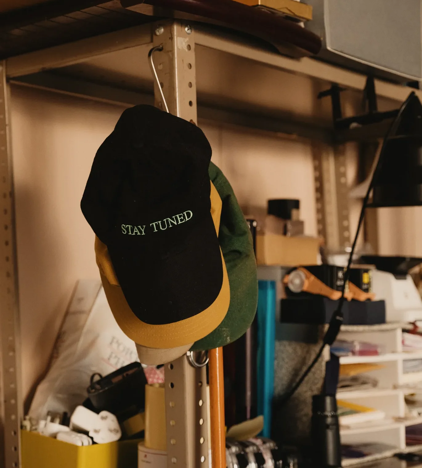 Adam Bray's "Stay Tuned" hat. British House & Garde. photo Mark Anthony Fox